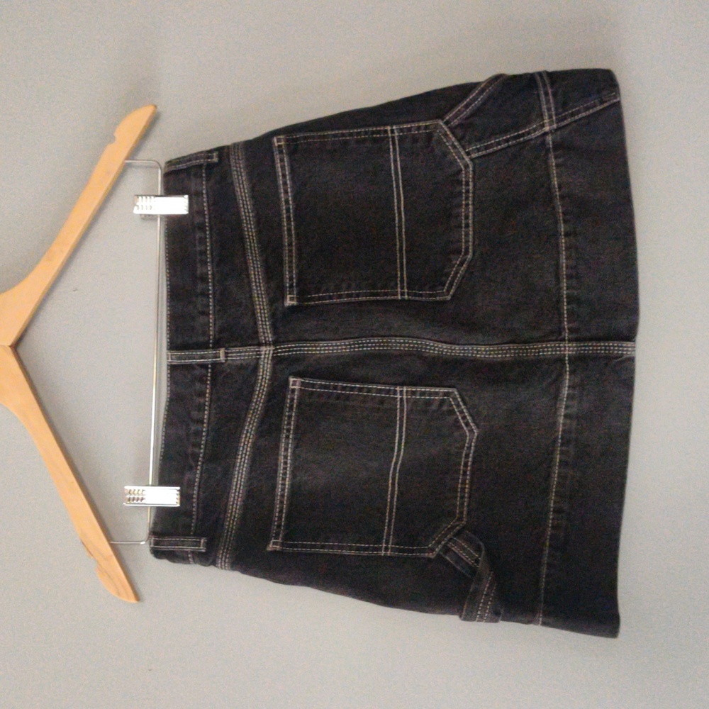 Black Denim Mini Skirt - Picture 2 of 3
